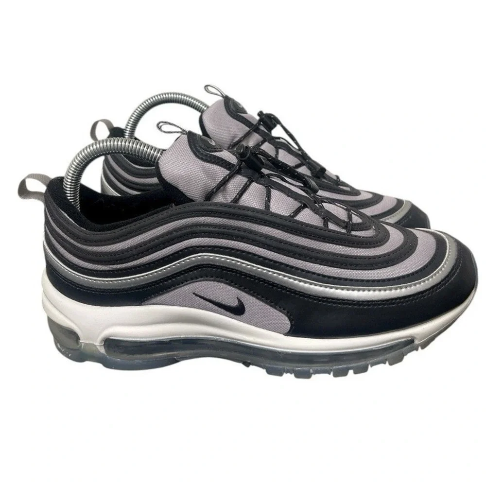 Nike Air Max 97 Sneakers Kids 6.5Y Gray Black Toggle Lace BQ8437-001